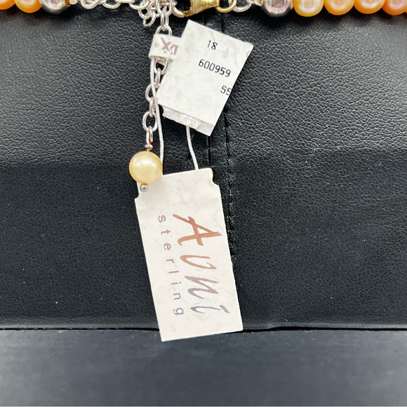 Avni Sterling Silver Freshwater Pearls Flower Necklace - Picture 5 of 6